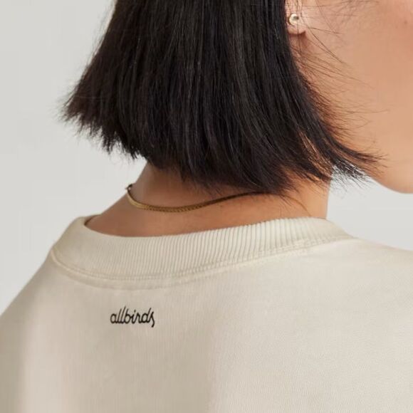 NWT Allbirds R&R Sweatshirt Natural White M Slim Fit Prima Hemp Tensel Crew Warm - Picture 4 of 7